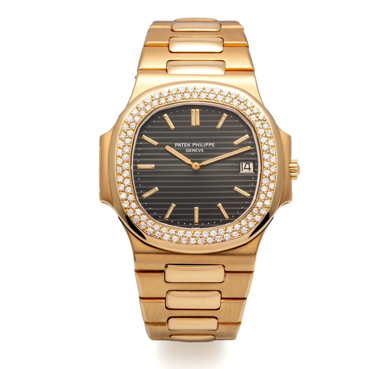 Patek Philippe PATEK PHILIPPE, REF. 3700/003, NAUTILUS, DIAMOND BEZEL, ORIGINAL CERTIFICATE, YELLOW GOLD kol saati