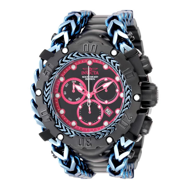 Invicta Gladiator Swiss Ronda Z60 Caliber Watch - 58.3mm, Ice Blue, Black (48611) kol saat