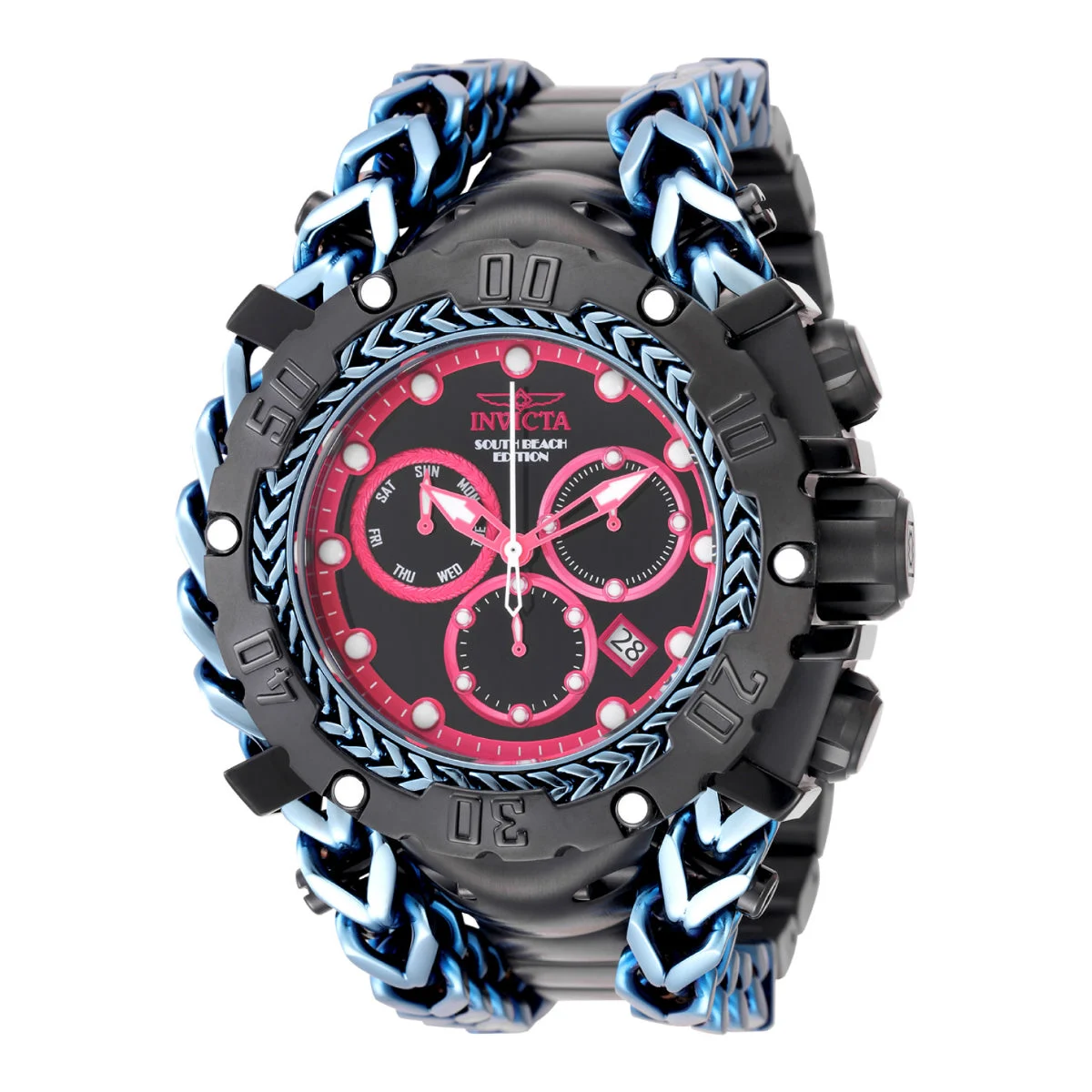 Invicta Gladiator Swiss Ronda Z60 Caliber Watch - 58.3mm, Ice Blue, Black (48611) kol saati