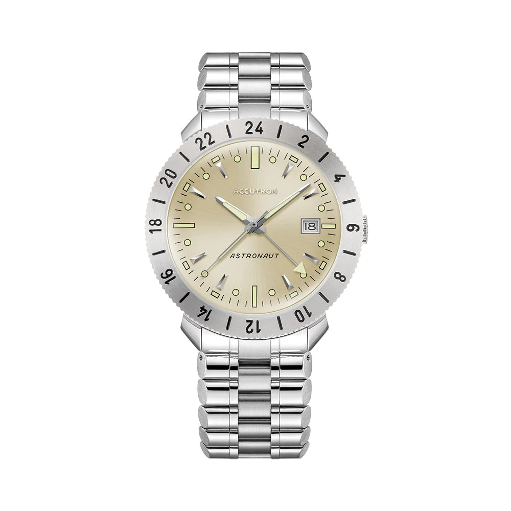 Accutron Astronaut LTi Titanium 41mm - Champagne on Bracelet w/ Extra Strap 26B204A 41 mm kol saati