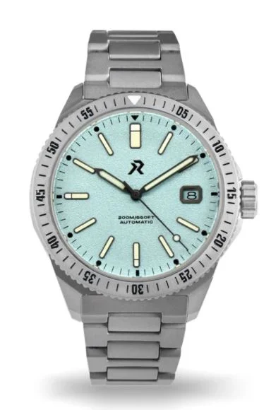 RZE Endeavour (date) Azure Blue Titanium Watch kol saati