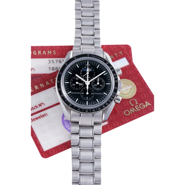 OMEGA OMEGA REF. 3576500, SPEEDMASTER, MOONPHASE, STEEL kol saati