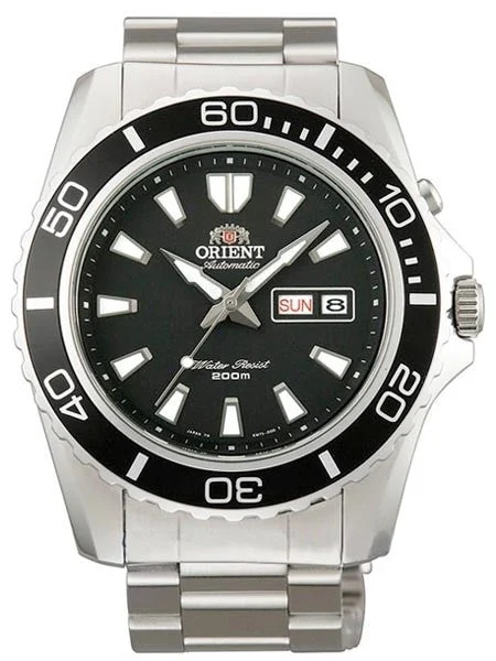 Orient Black XL Automatic Dive Watch on a Bracelet #CEM75001B 46 mm kol saati
