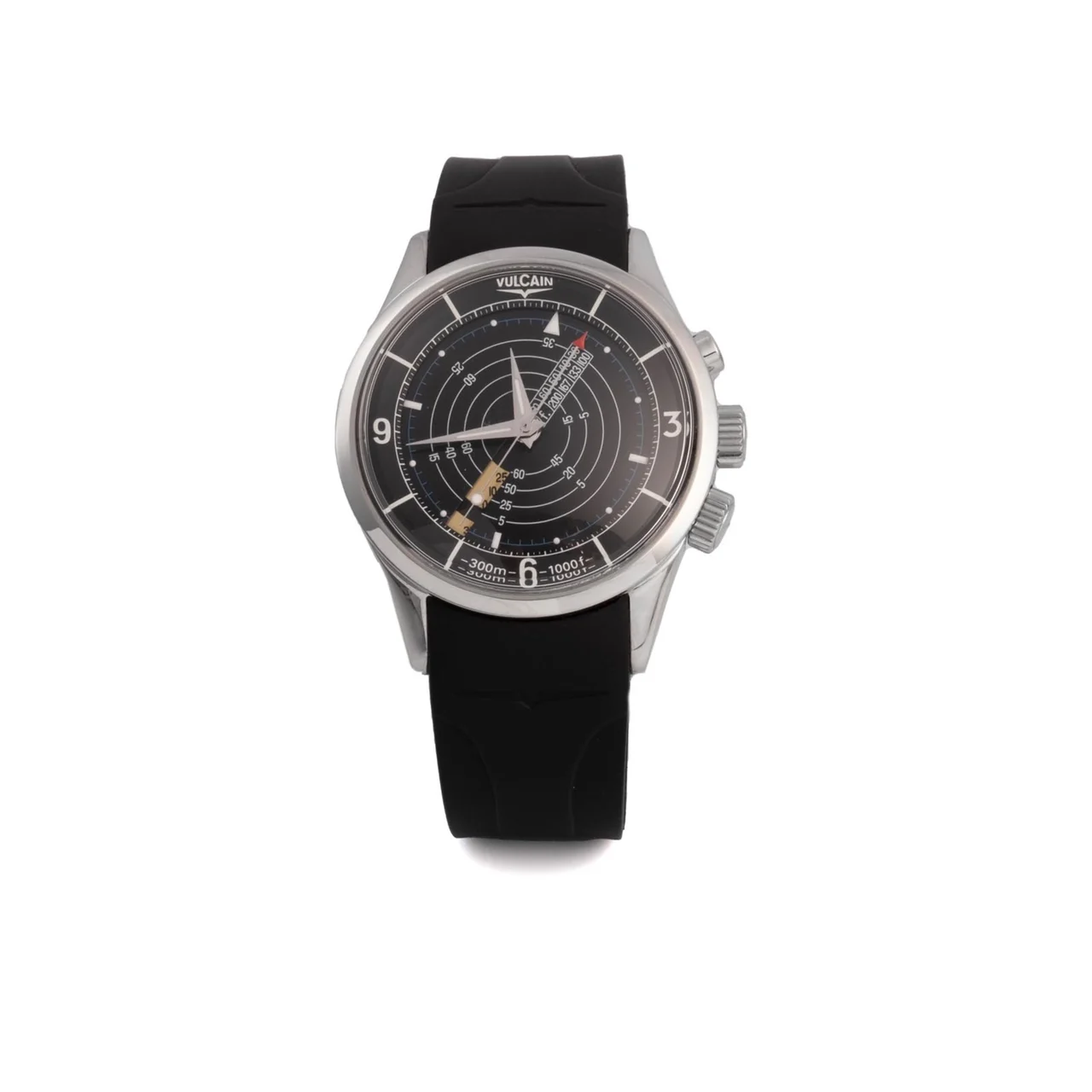 Vulcain Ref. 100107.024, centre-seconds, alarm, decompression stop calculator; “Cricket-Nautical”, numbered edition, stainless steel kol saati