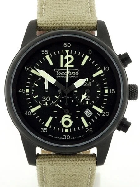 Techne SparrowHawk II Quartz Chronograph with 24-Hour Sub-Dial #477.132 kol saati