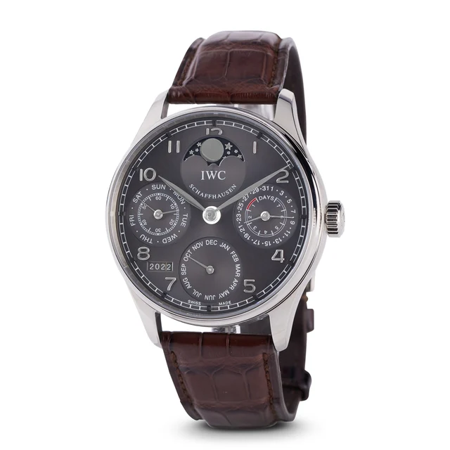 IWC IWC REF. IW502218, PORTUGIESER PERPETUAL CALENDAR,18K WHITE GOLD kol saati