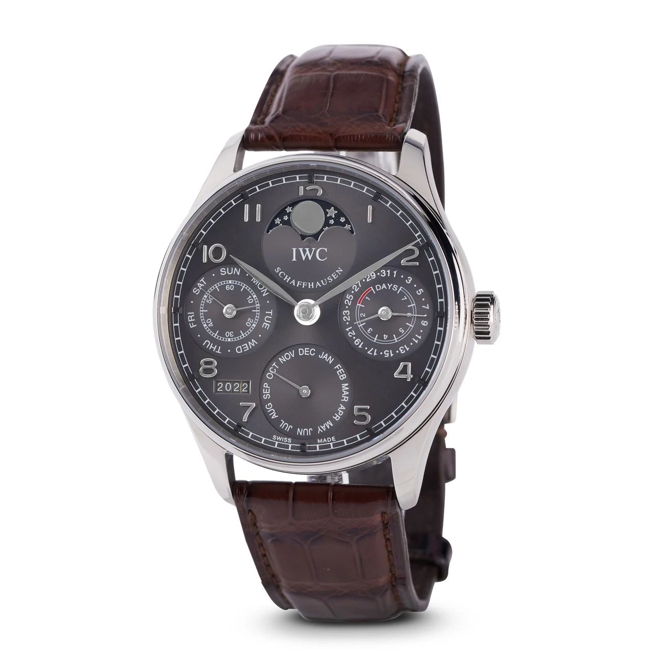 IWC IWC REF. IW502218, PORTUGIESER PERPETUAL CALENDAR,18K WHITE GOLD kol saati