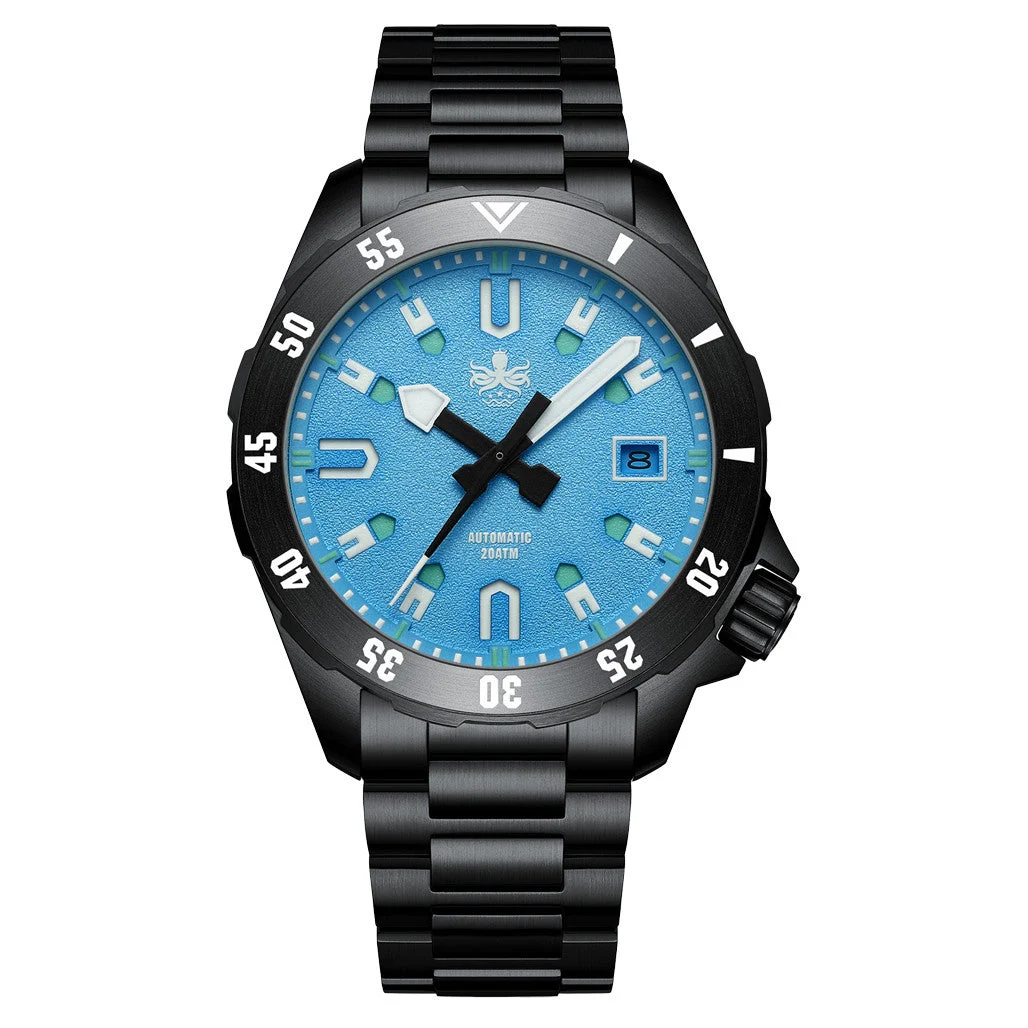 Phoibos APOLLO DLC 200M Automatic Diver With Matte Blue Dial #PY056BX 46 mm kol saati