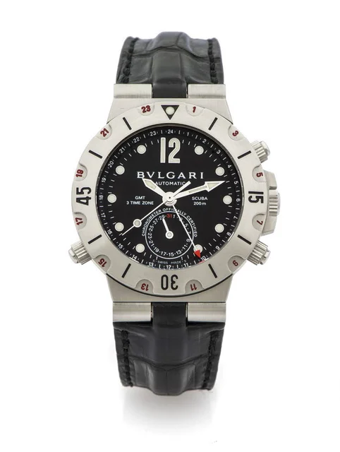 Bvlgari Scuba BVLGARI SCUBA REF. SD38S THREE TIME ZONE STEEL A very fine self-winding stai
