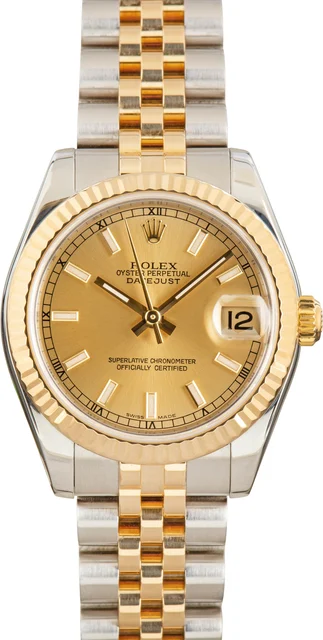 Rolex Datejust 31 Ref 178273 White Roman Dial kol saati