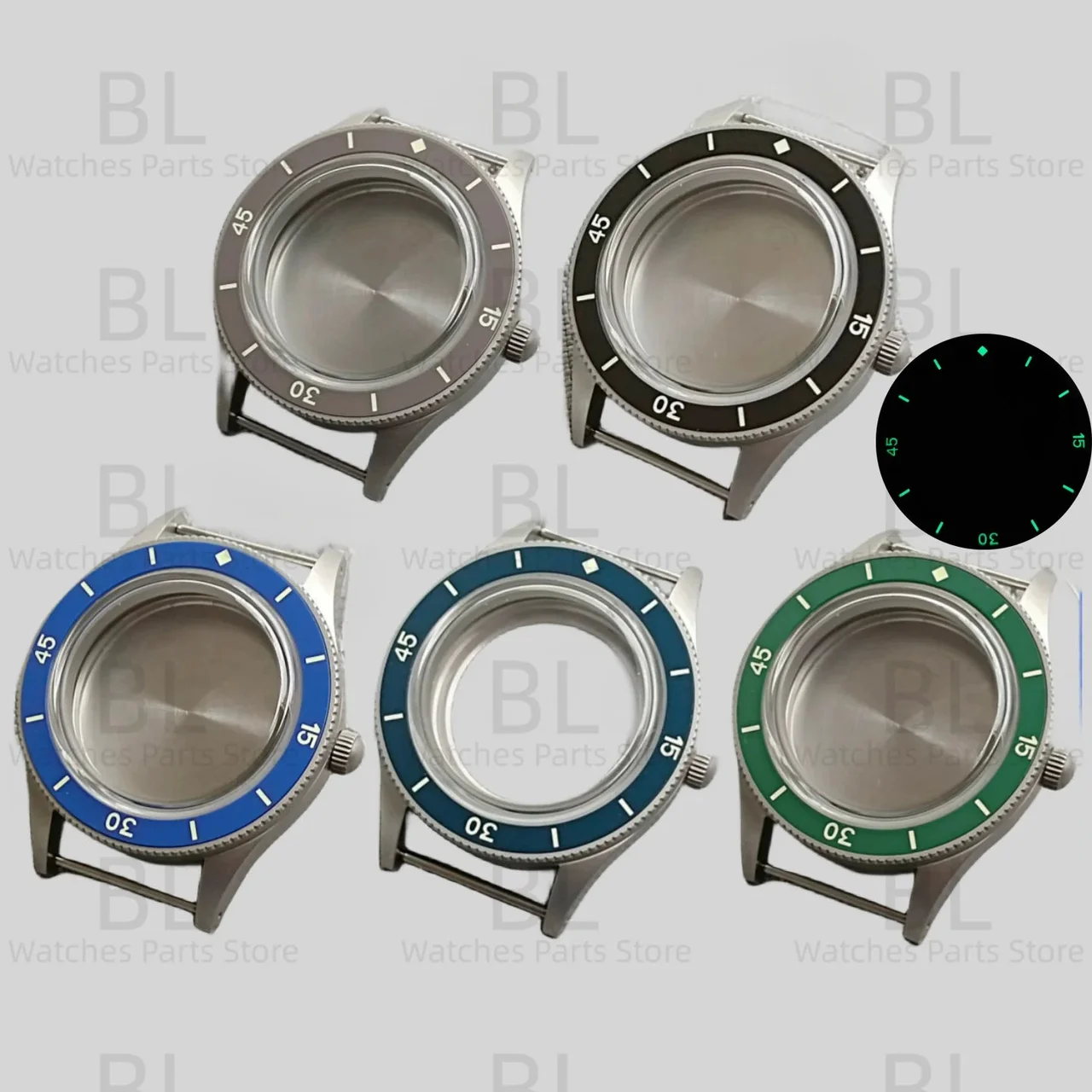 Tandorio Miyota 9015 watch Case Fifty Fathoms 40mm Retro Domed Sapphire Luminous Bezel For NH35 NH36 NH34 ETA 2824 PT 5000 Miyota 9015 10bar 12000038061666560 40 mm kol saati