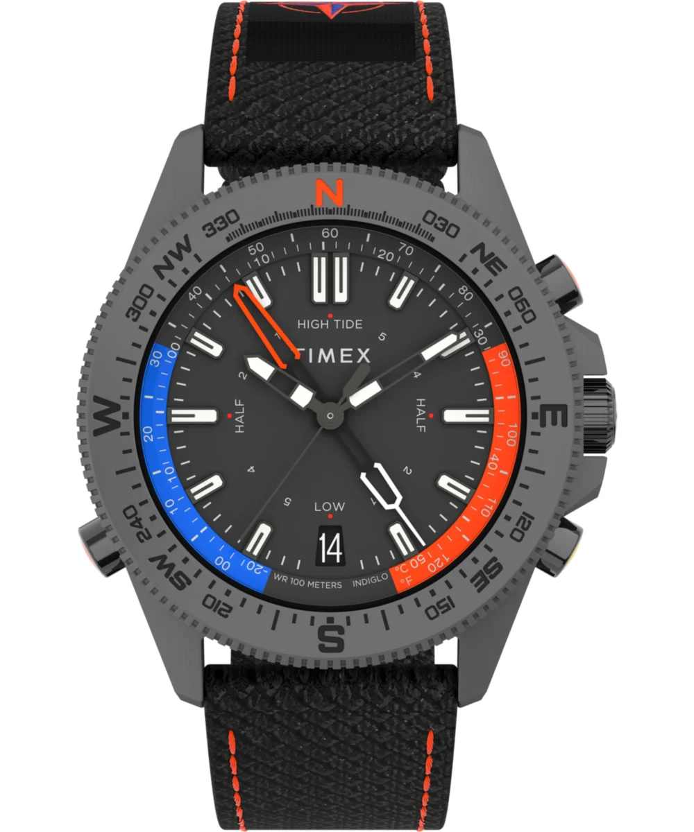 Timex Expedition Tide-Temp-Compass 43mm Eco-Friendly Fabric Strap Watch TW2V03900 43 mm kol saati