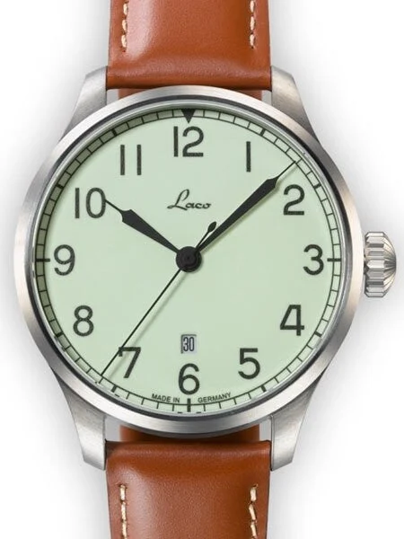 Laco Valencia Automatic Luminous Dial Watch with Sapphire Crystal #861651 42 mm kol saati