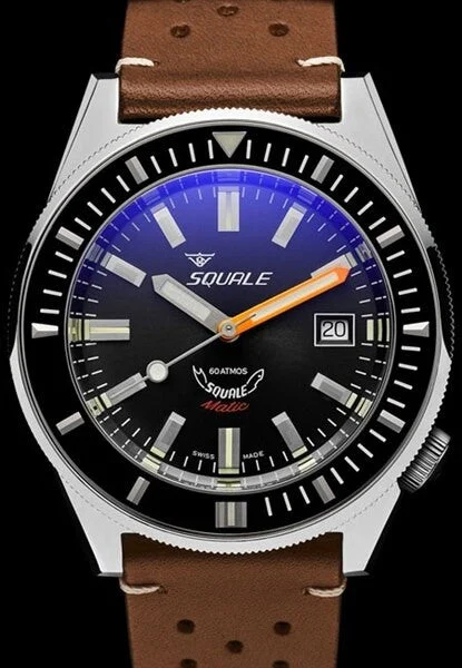 Squale Scratch and Dent - Matic 600 meter Professional Swiss Automatic Dive watch with 44mm Polished Case #Matic-Black-Pol SND672 44 mm kol saati