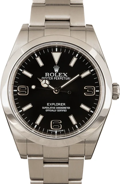 Rolex Authentic Explorer 214270 Black Dial Silver Arabic Numbers 214270BKASO kol saati