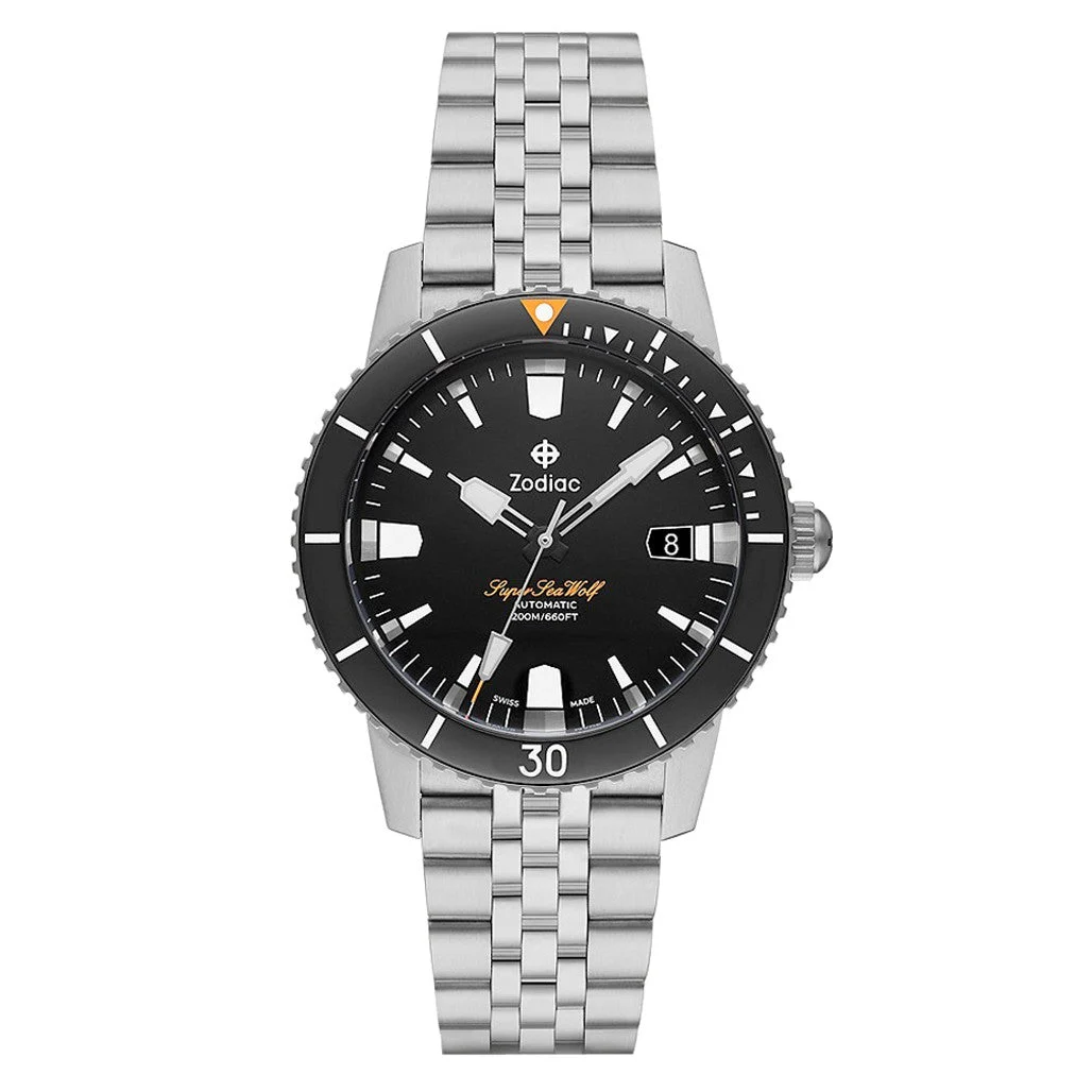 Zodiac Super Sea Wolf 53 Compression Automatic Stainless Steel Watch #ZO9288 kol saati