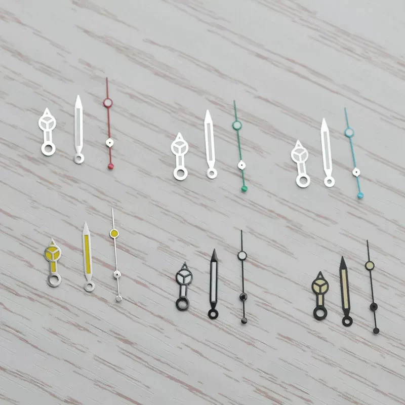Tandorio Benze NH35 Hands Silver Rose Gold Watch Hands Green Luminous Red Green Blue Hands For NH35/36/4R/7S Movement Watches Pointers 5090803536241 kol saati