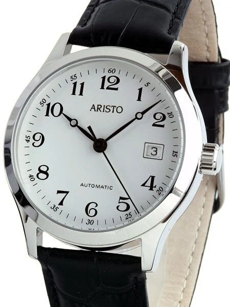 Aristo Classic Swiss Automatic Dress Watch with White Dial 4H70 kol saati