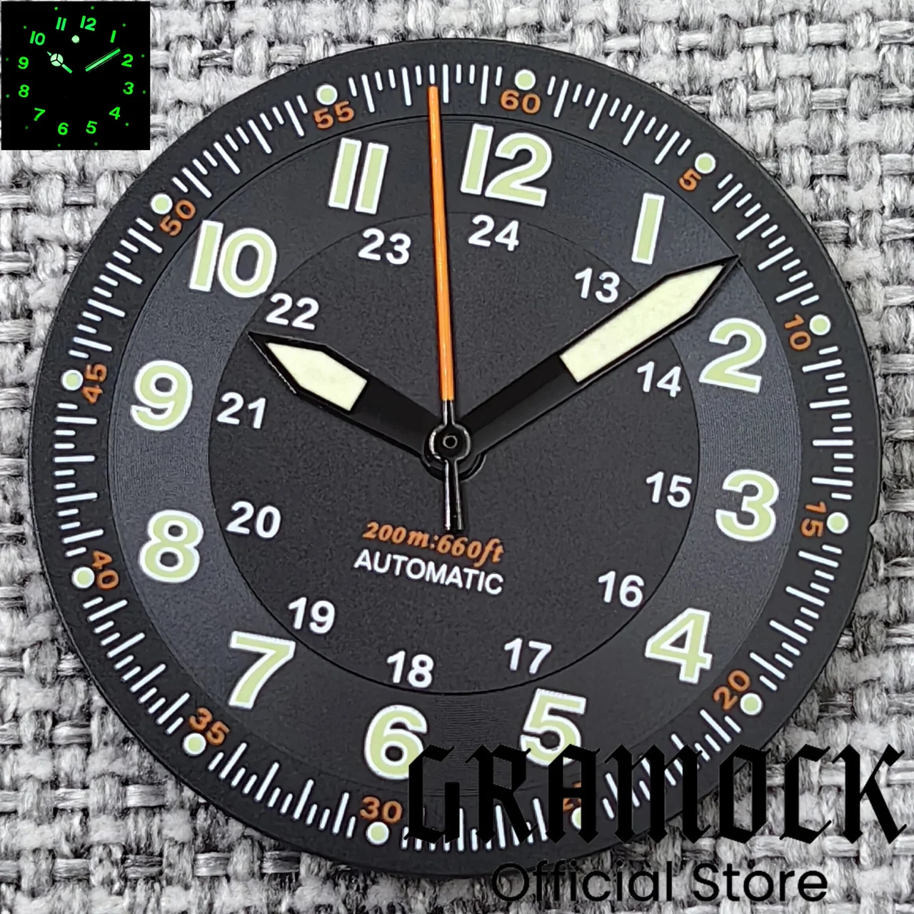 Tandorio Gramock Classics Sterile 29mm Pilot Black Watch Dial Part for NH35/36 ETA PT5000 Miyota Mingzhu DG ST2130 Movement Part Hand Set 14:865#10;200000046:201720836#NH35NH36 29 mm kol saati