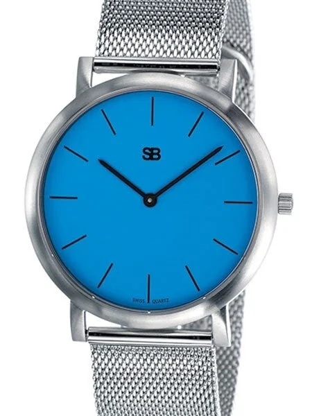 SB Ultra-Thin Swiss Quartz Dress Watch with Sapphire Crystal #SOB1009-MESH kol saati