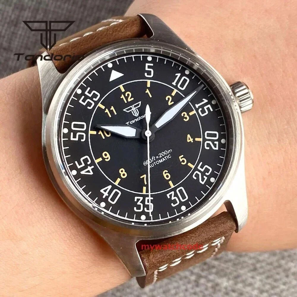 Tandorio Watches Tandorio 39mm 200m Pilot PT5000 NH35A Automatic Sapphire Glass TD148 14:100013movement 39 mm kol saati