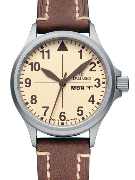 Damasko Swiss ETA Automatic with a 40mm Bead-Blasted Case, Beige Dial #DA20 kol saati