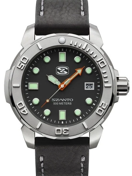 Szanto Stainless Steel, 500 Meter Quartz Dive Watch #5101 kol saati