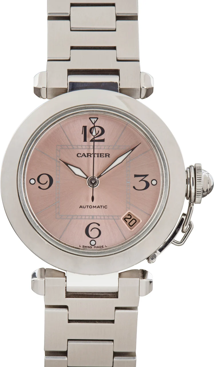 Cartier Pasha W31075M7 Pink Dial 35 mm kol saati