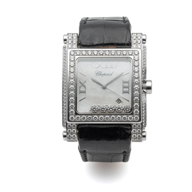 Chopard CHOPARD, REF. 283571-1001, HAPPY SPORT SQUARE II, DIAMOND CASE AND BEZEL, WHITE GO