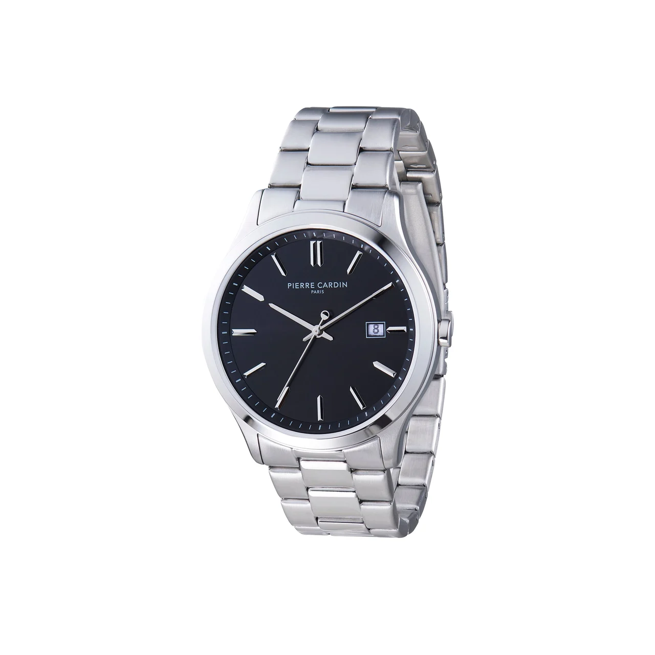 Épinettes Essential Stainless Steel Watch with Black Dial and Metal Links Strap CQI.0005 42 mm kol saati