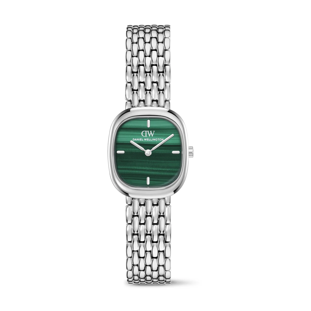DANIEL WELLINGTON Corta Malachite Grain-Link Silver DW00100991 28 mm kol saati