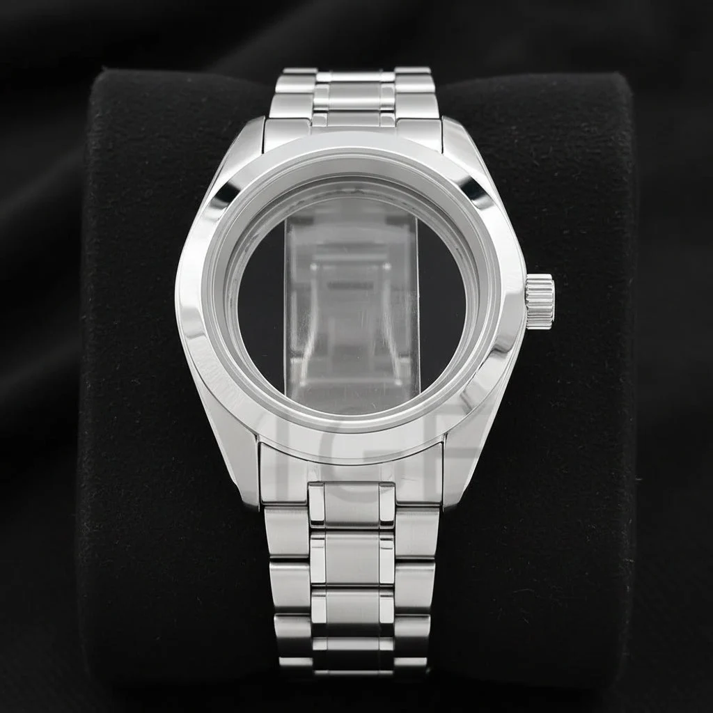 Tandorio Polished Explorer Watch Case Sapphire 10Bar for NH35 36 34 38 PT5000 ETA2824 SW200 6080874580210 38 mm kol saati