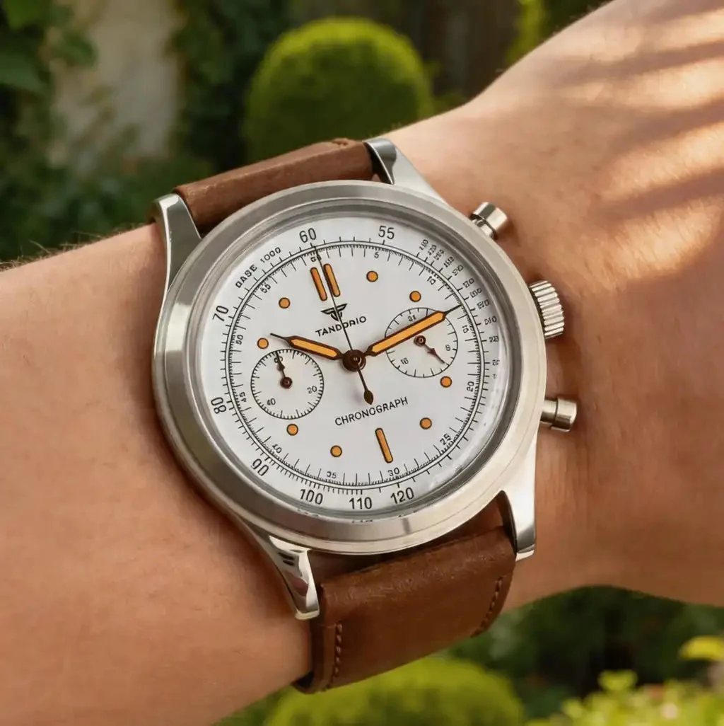 Tandorio Watches Quartz Pilot Tandorio TD911 Chronograph MIYOTA OS20 Quartz Domed Sapphire Glass Retro 5Bar 2 eyes 38mm-quartz-pilot-tandorio-td911-chronograph 38 mm kol saati