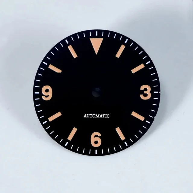 Tandorio Explore Watch Dial Retro Matte Black Dial 369 Watch Face BGW9 C3 Lume Watch Mod N