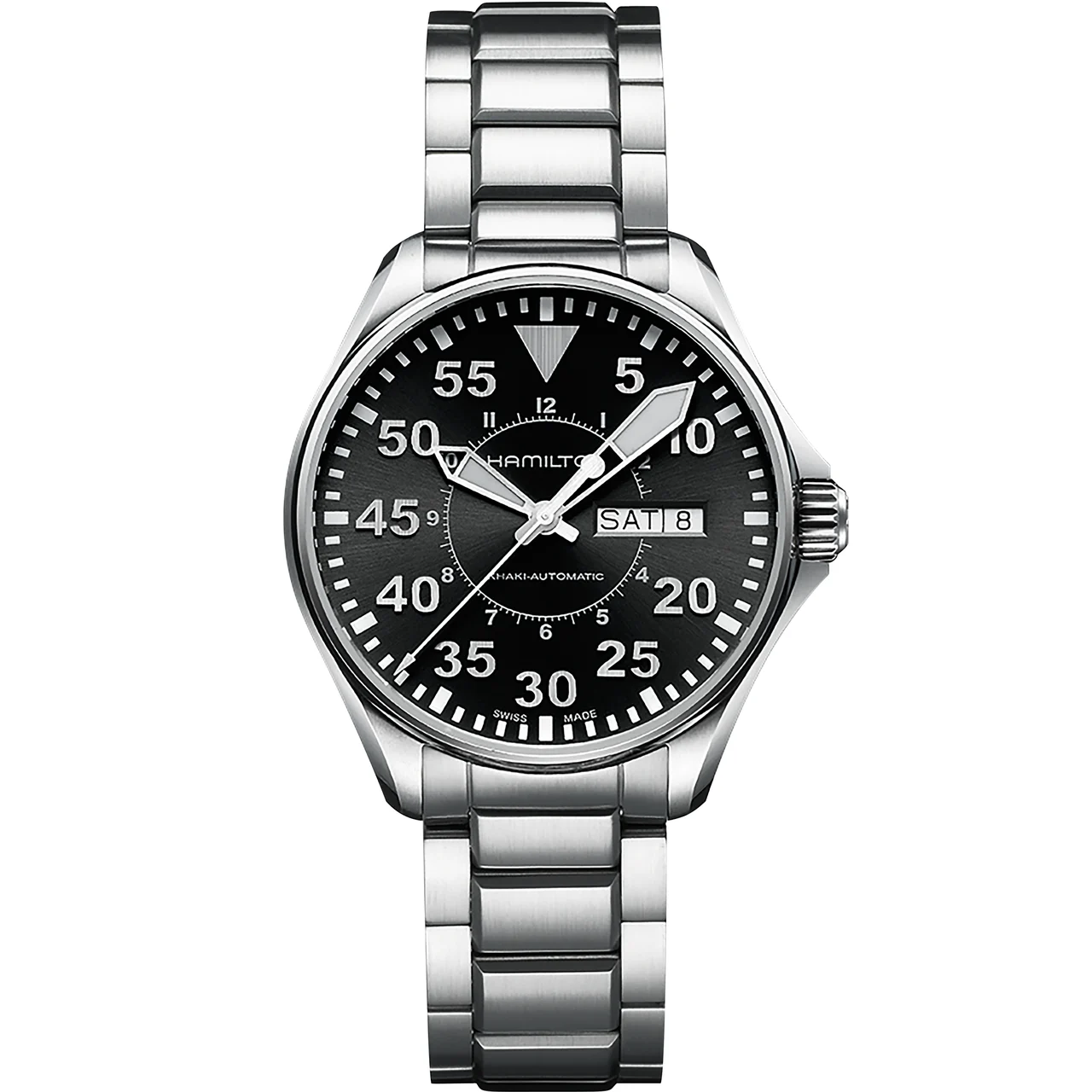 Hamilton Khaki Aviation Khaki Pilot Day Date Auto H64425135 38 mm kol saati