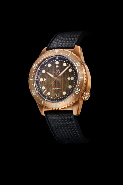 Zelos Mako V2 500m Diver Bronze Patina Dial kol saati
