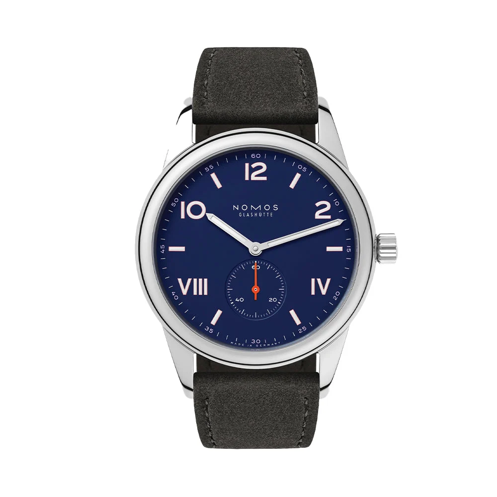 NOMOS Glashütte Club Campus "Night Sky" Sapphire Back 38mm - Blue on Strap 722.GB 38 mm kol saati
