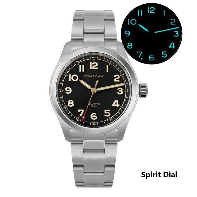 MILITADO Ronda 515 Field Watch ML08-zulu真钉盘- 黑尼龙 kol saati