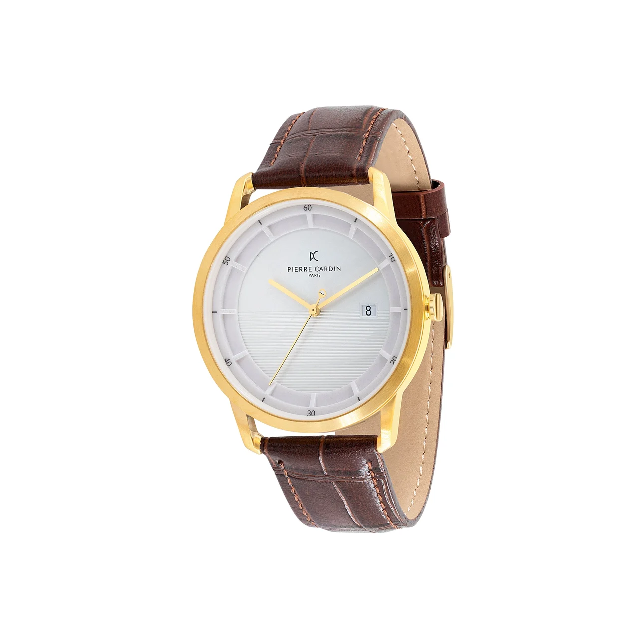 ST. GERMAIN Lines Watch with White Dial, Gold Case and Brown Leather Strap CLC.6002 kol saati