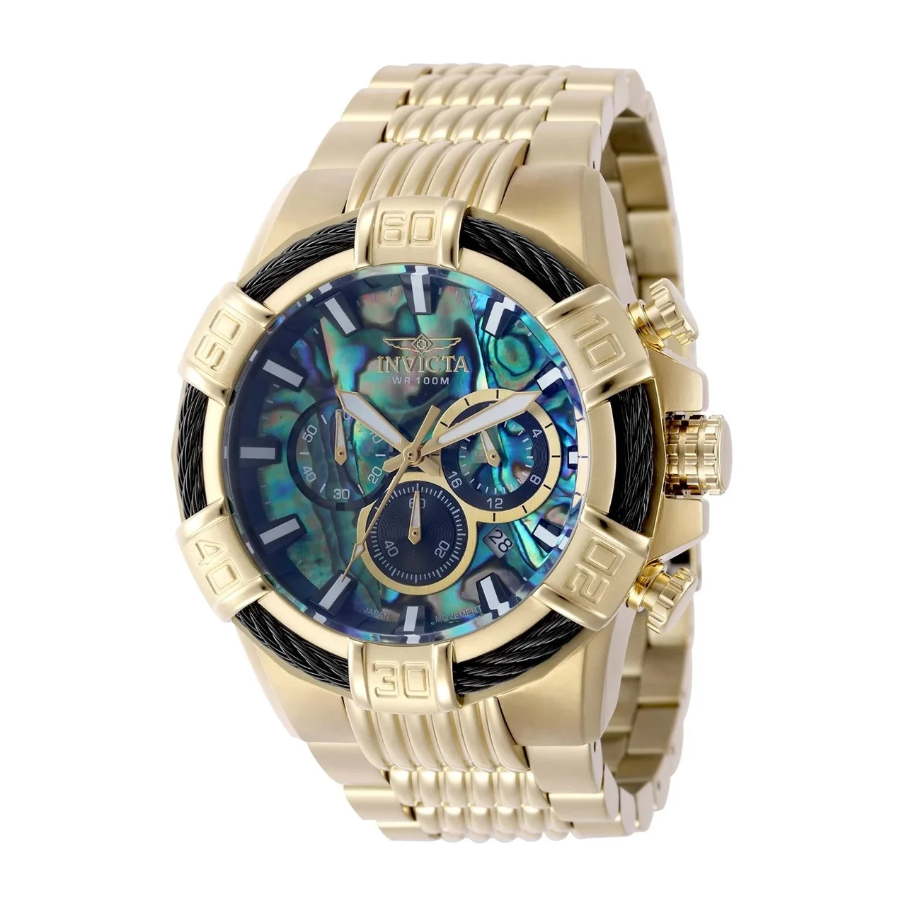 Invicta Bolt Watch w/ Abalone Dial - 51mm, Gold (ZG-49899) 51 mm kol saati