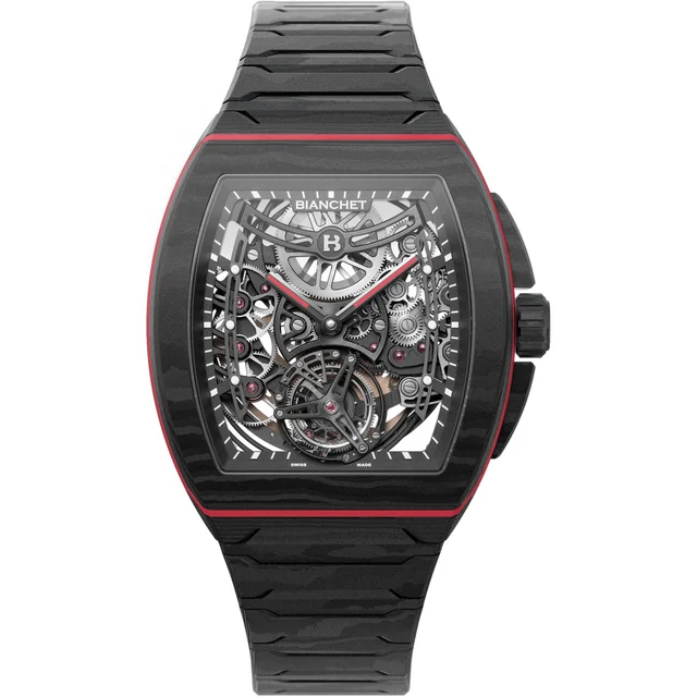 Bianchet Flying Tourbillon Ultrafino Skeleton Carbon Red UFFTSKCBRD kol saati