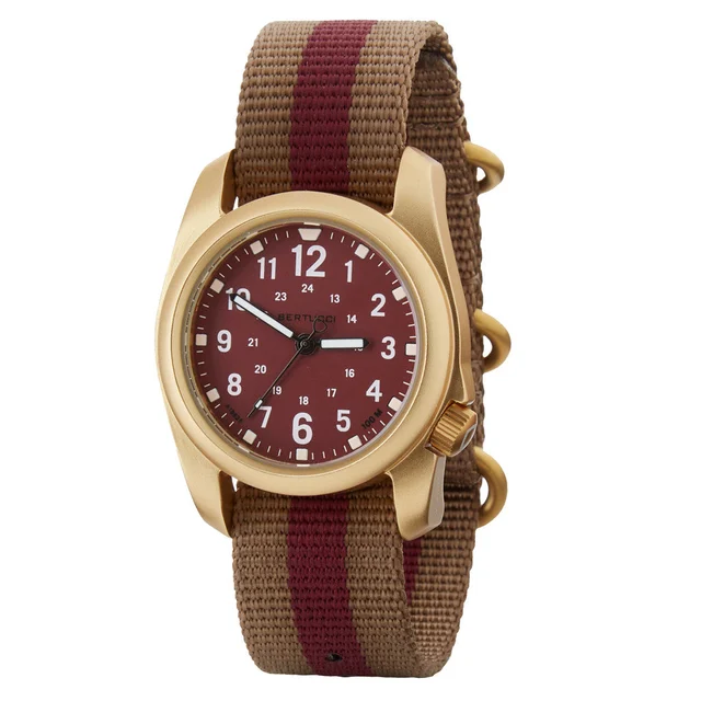 Bertucci Golden Field Watch with Legion Red Dial #16307 kol saati