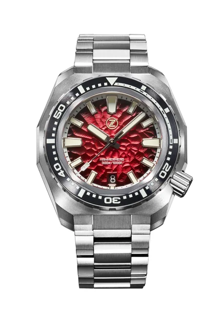 Zelos Hammerhead V3 300m Ti 'Hammered Red' kol saati