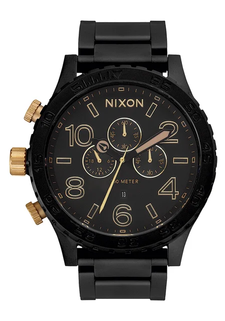 Nixon US Chrono - Matte Black / Gold A1389-1041-00 kol saati