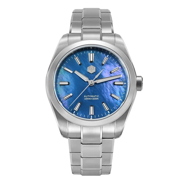 San Martin MOP Dial Miyota 90S5 Men Watch SN0144GX-4 圣马丁-SN0144GX4- 黑贝母- 三株钢带 -1560 kol sa