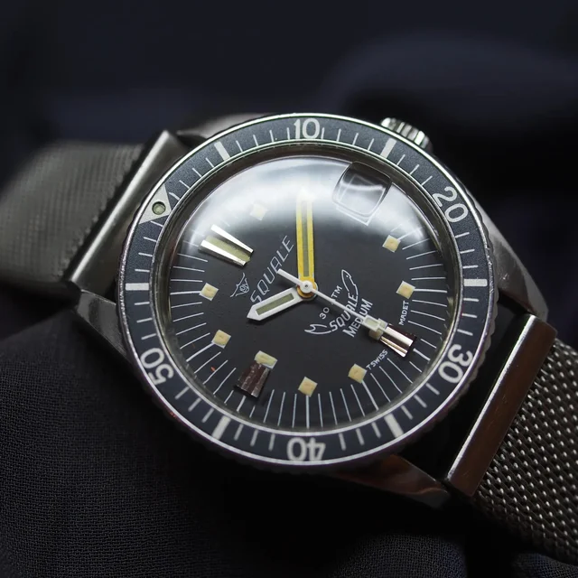 Squale Medium 30ATM, 1515, Men’s Diving Vintage Watch, 1980 kol saati