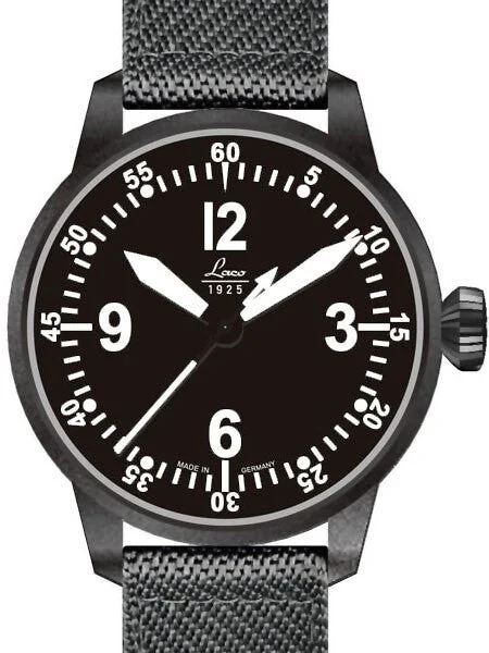Laco Bell X1 Type A Dial Automatic Pilot Watch with PVD Case and Sapphire Crystal #861907 42 mm kol saati