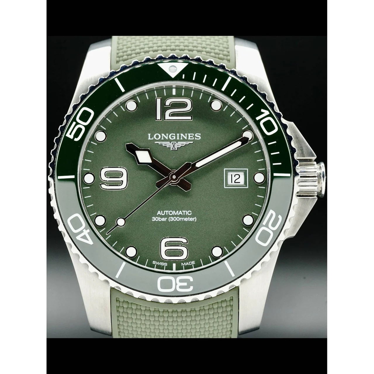 Longines Hydroconquest Green L3.781.4.06.9 210000032591 41 mm kol saati