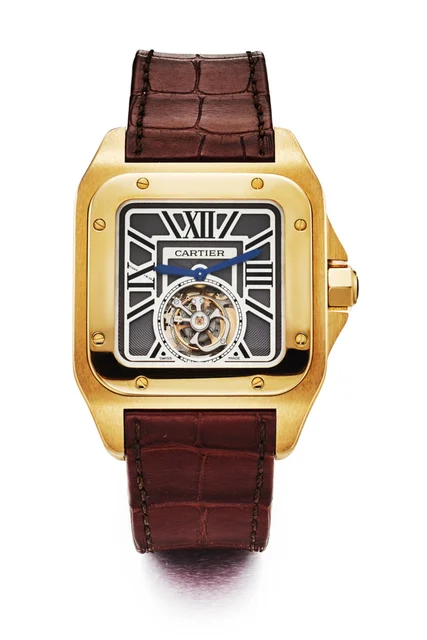 Cartier CARTIER REF W2020019 SANTOS 100XL HH 18K PINK GOLD FLYING TOURBILLON (NEW OLD STOC
