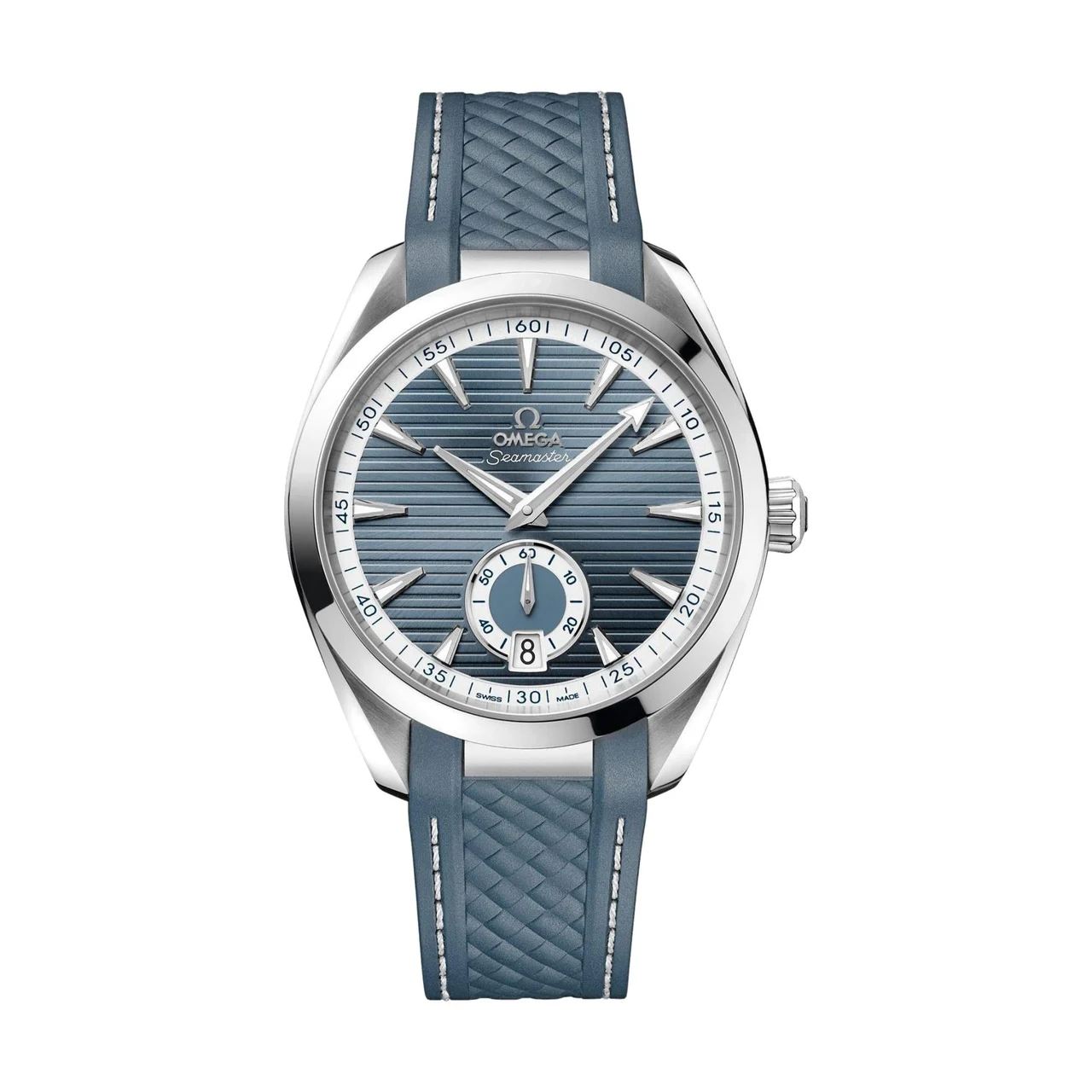 OMEGA Seamaster Aqua Terra 150M Small Seconds 41mm - Blue on Rubber Strap O22012412103005 41 mm kol saati